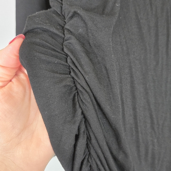 Nom Maternity Curve Dress In Black‎ Size Small Ruched Bodycon Long Sleeve - Picture 9 of 13